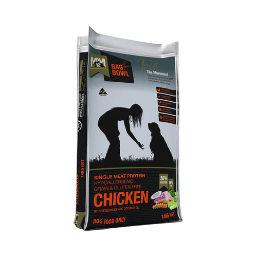 Meals for Mutts Single Meat Protein Chicken dry dog food 14kg bag front