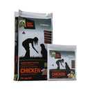 Meals for Mutts Single Meat Protein Chicken dry dog food bags in 2.5kg and 14kg sizes front view