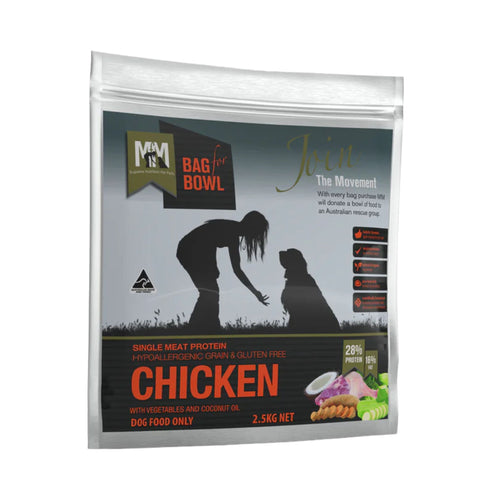 Meals for Mutts Single Meat Protein Chicken dry dog food 2.5kg bag front