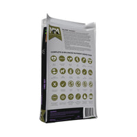 Back of Meals for Mutts Single Meat Protein Goat dry dog food 14kg bag showing ingredients and nutrition