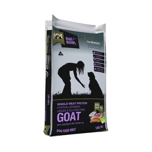 Meals for Mutts Single Meat Protein Goat dry dog food 14kg bag front