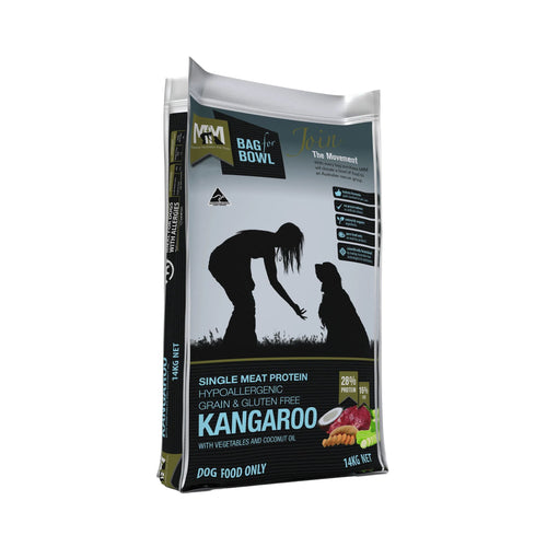 Meals for Mutts Single Meat Protein Kangaroo dry dog food 14kg bag front