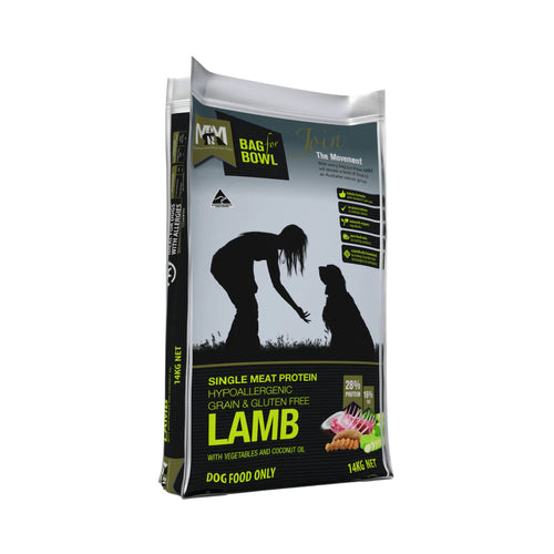Meals for Mutts Single Meat Protein Lamb dry dog food 14kg bag front