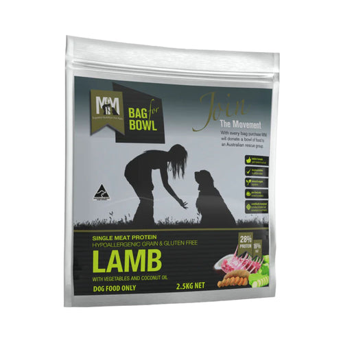 Meals for Mutts Single Meat Protein Lamb dry dog food 2.5kg bag front