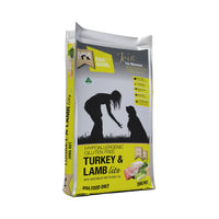 Meals for Mutts Turkey and Lamb Lite hypoallergenic dry dog food 20kg bag front