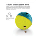 Infographic showing how treats are released from the Nina Ottosson Treat Tumble as a dog plays with it.