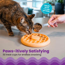 Catstages Cat Slow Feeder Bowl orange - 30 treat cups for holding up to half a cup of cat food.
