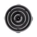 Top-down view of the Outward Hound Fun Feeder Slow Bowl in Grey showing the raised centre and ridged maze pattern