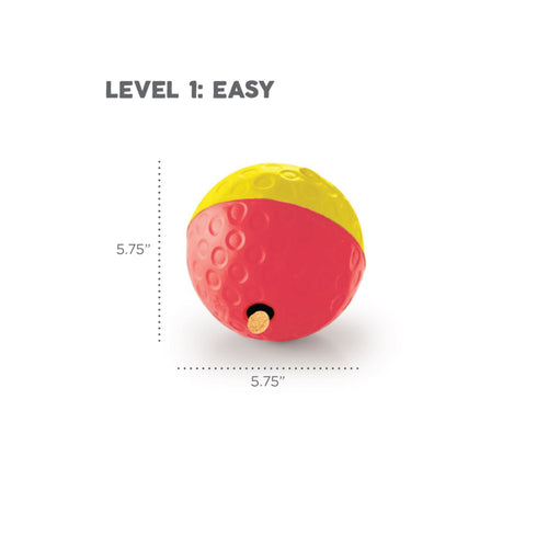 Outward Hound Nina Ottosson Treat Tumble Large red and yellow dog toy with 14.7 cm dimensions.