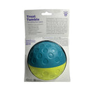Back packaging showing details of Outward Hound Treat Tumble dog toy.