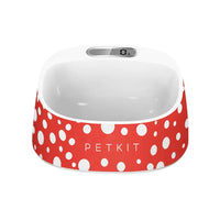 PETKIT Digital Pet Food Bowl for dog and cats, featuring a digital scale and a polka dot design.