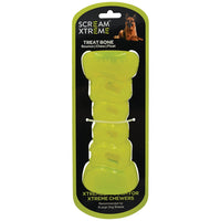 Scream Xtreme Green Treat Bone, durable, engaging chew toy for dogs