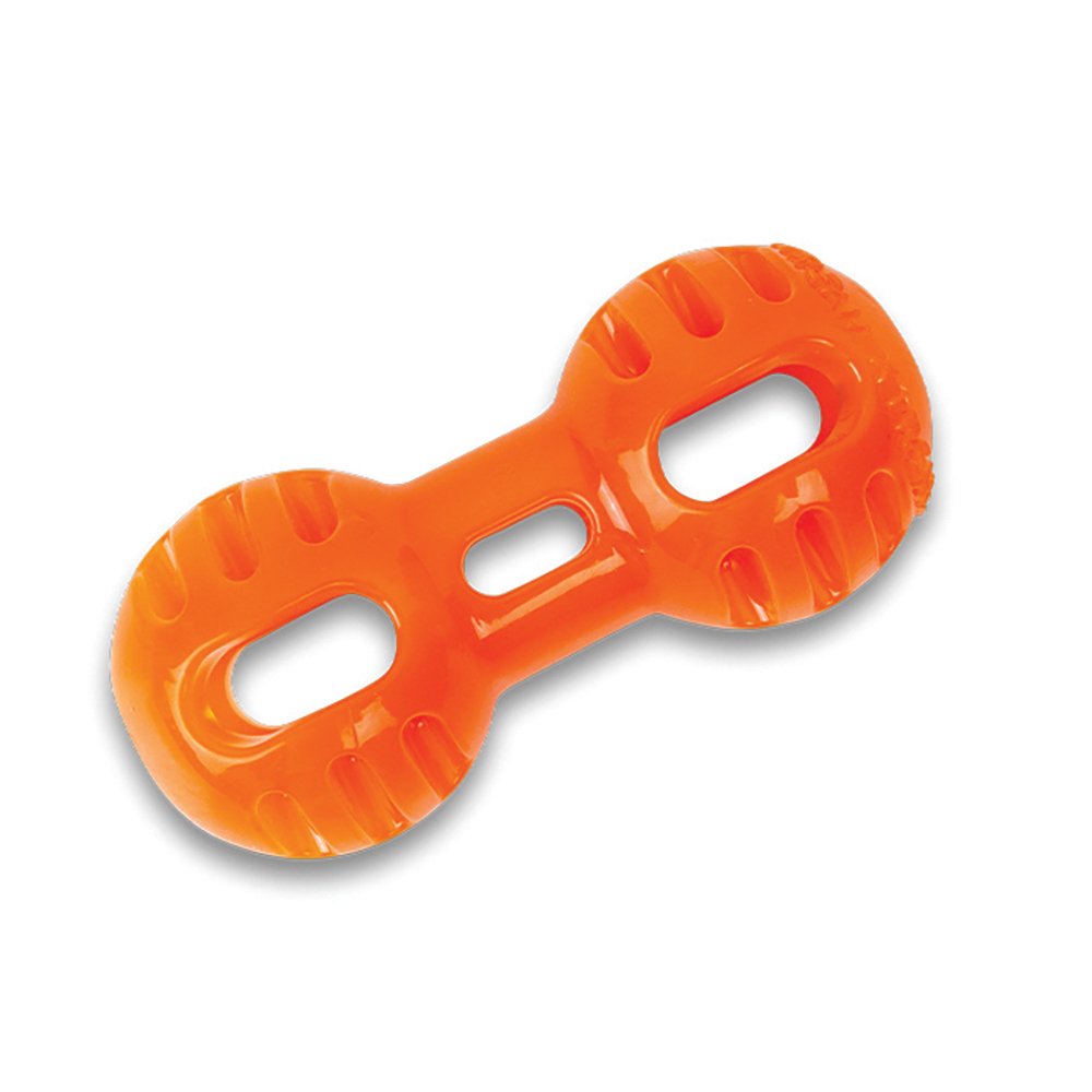 Scream Xtreme Treat Dumbbell - Loud Orange for Interactive Dog Play