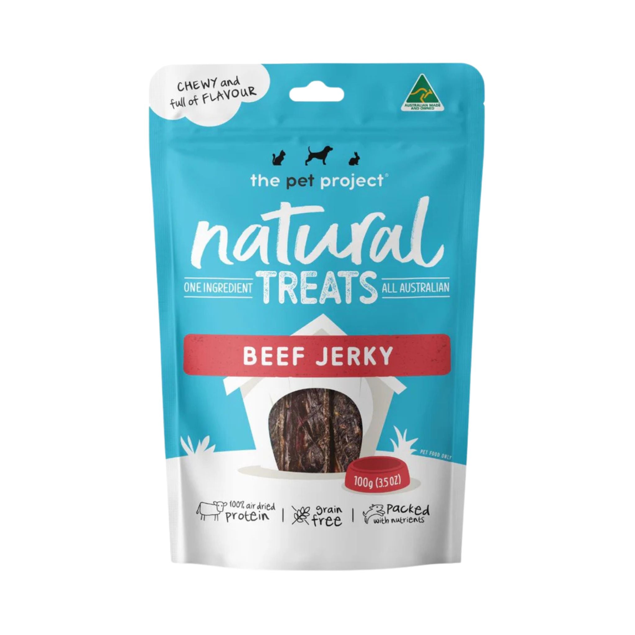 The Pet Project Beef Jerky Dog Treats: 100% Natural