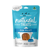 Front packaging of The Pet Project Fish Fillet Natural Dog Treats.