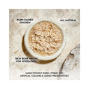 Bowl of Farm Raised Chicken in bone broth promoting hydration and grain-free recipe