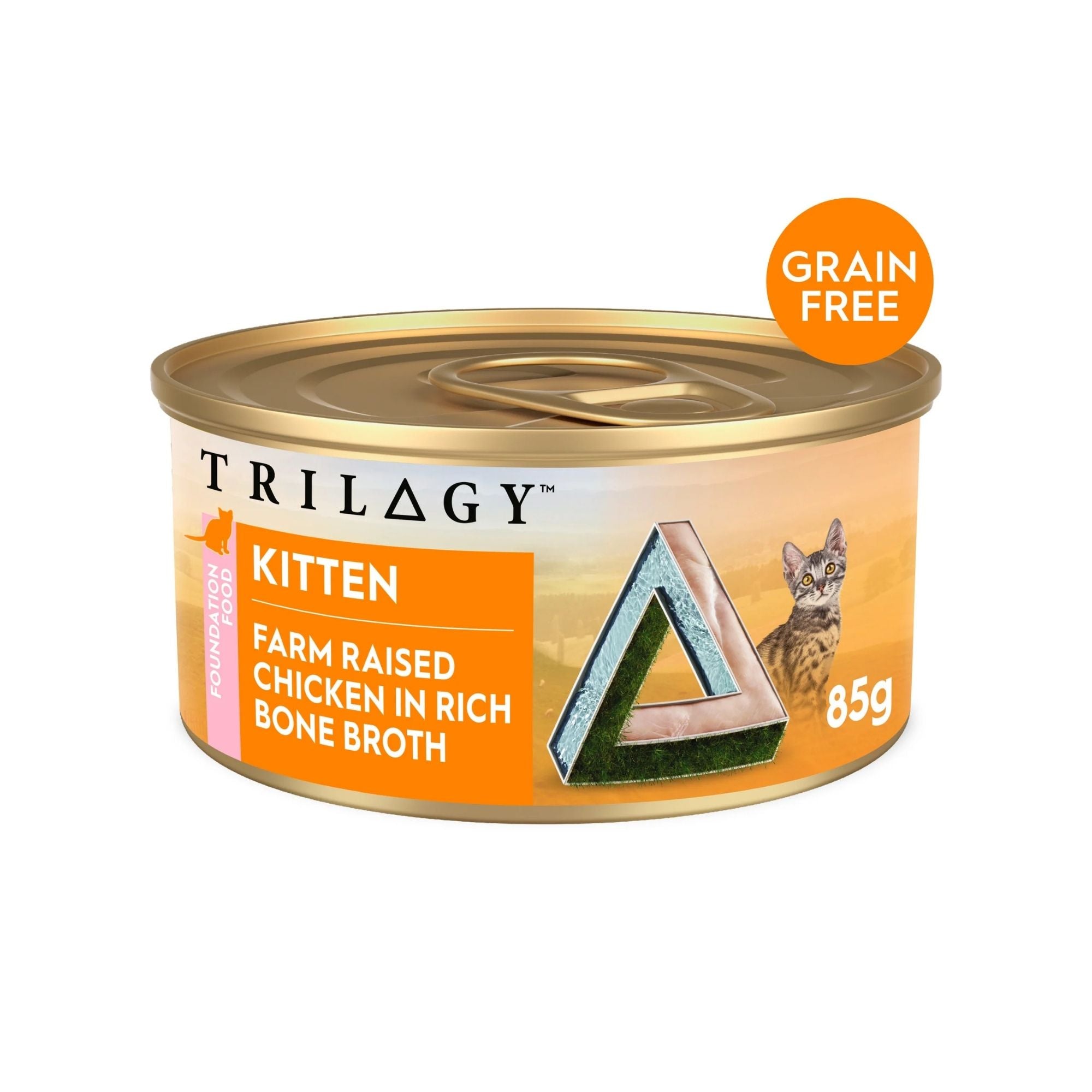 Trilogy Farm Raised Chicken Bone Broth Kitten Wet Cat Food 85g