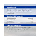 Product information panel for Trilogy Wild Caught Alaskan Salmon Bone Broth Adult Wet Cat Food 85g with ingredients and feeding guide