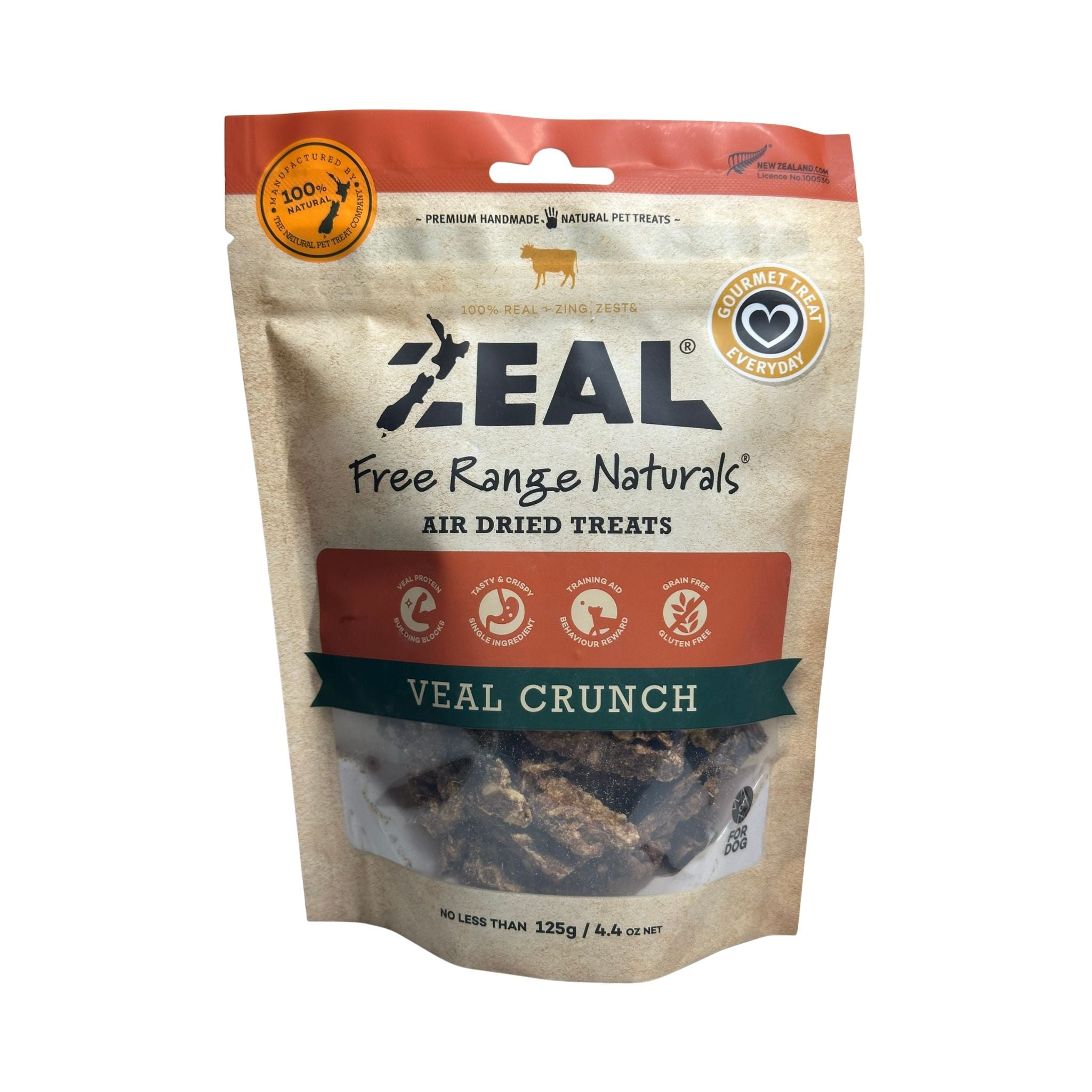 Zeal Air-Dried Veal Crunch for Dogs – 125g