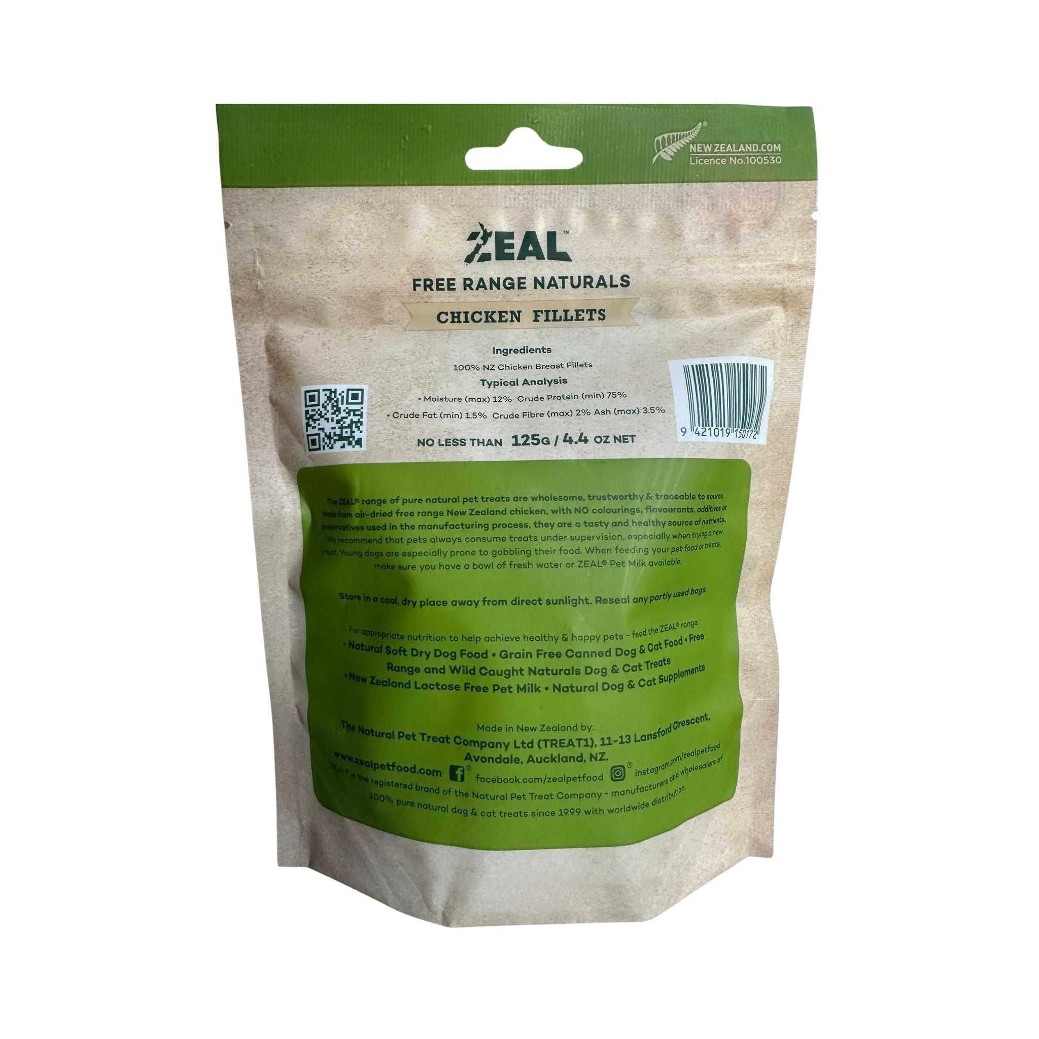 Zeal Air-Dried Chicken Fillets for Dogs (125g)