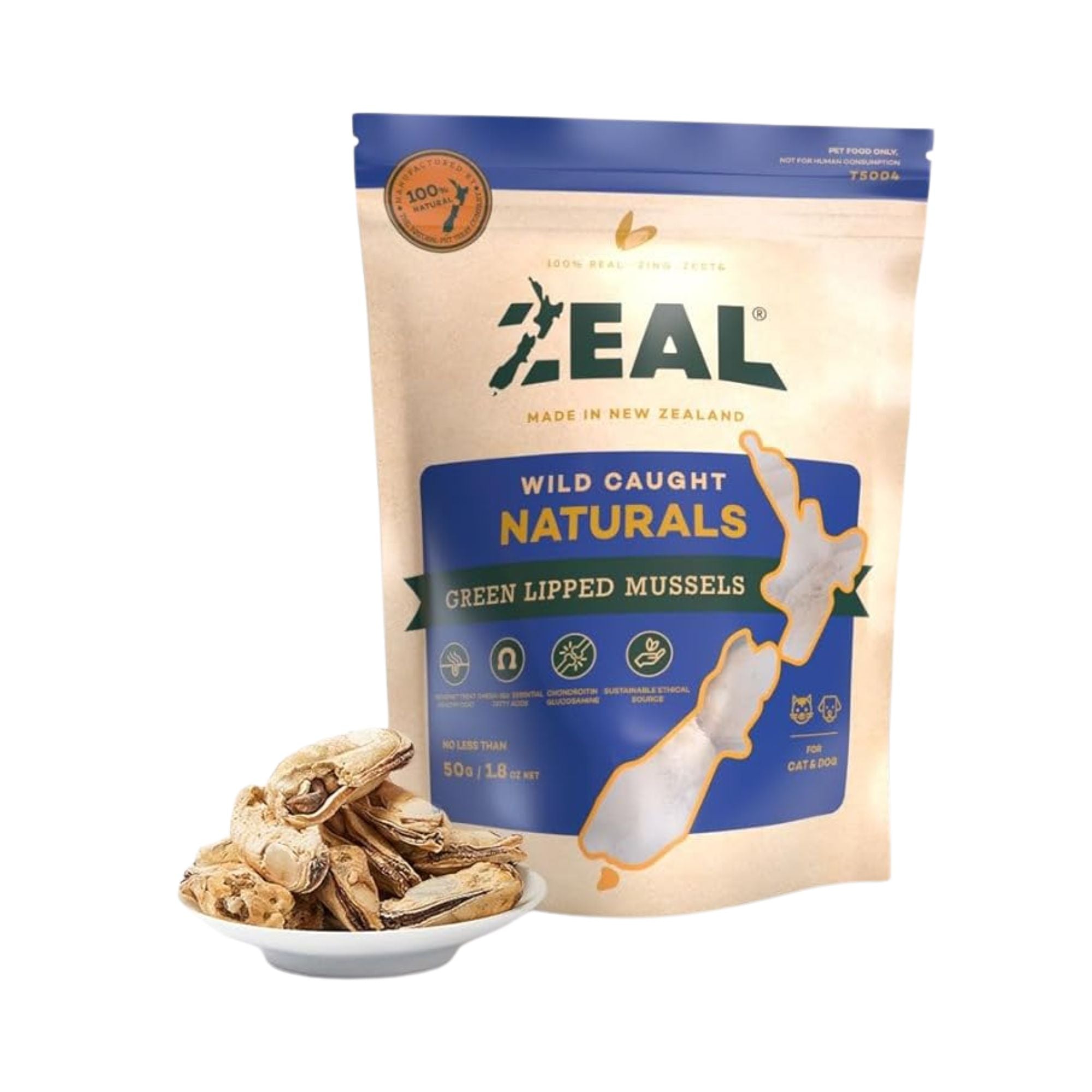 Zeal Freeze Dried Green Lipped Mussels for Dogs & Cats – 50g