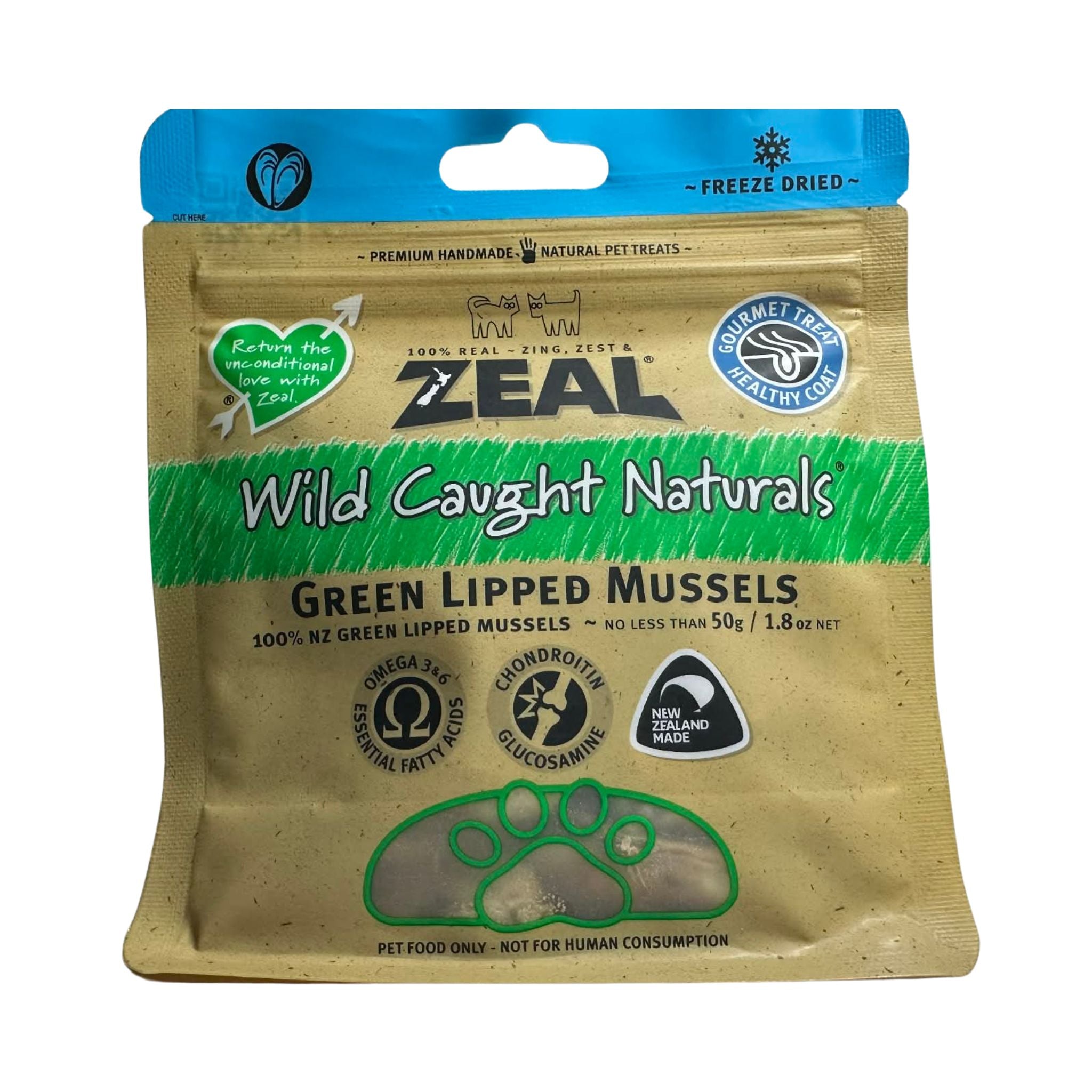 Zeal Freeze Dried Green Lipped Mussels for Dogs & Cats – 50g