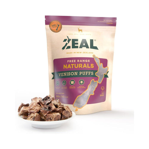 Zeal Dog Treats, Free Range Naturals Venison Puffs.