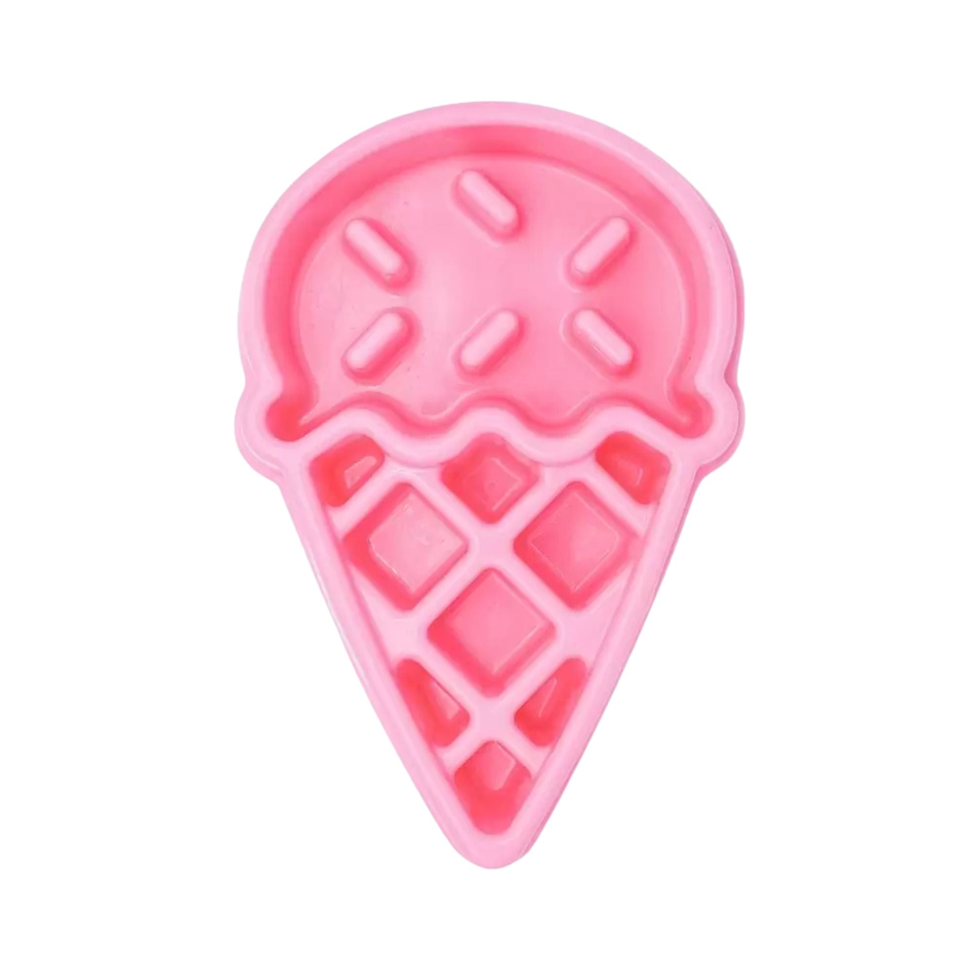 ZippyPaws Happy Bowl Ice Cream pink slow feed dog bowl, empty, on a white background