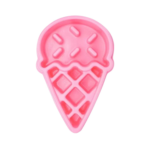 ZippyPaws Happy Bowl Ice Cream pink slow feed dog bowl, empty, on a white background