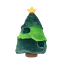 Front view of the ZippyPaws Holiday Burrow Christmas Tree dog toy with 2 round burrow holes for hiding the Ornament Miniz