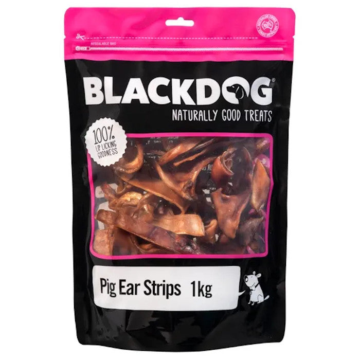Blackdog Pig Ear Strips, Naturally Good Dog Treats 1kg