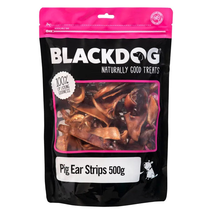 Blackdog Pig Ear Strips, Naturally Good Dog Treats 500g