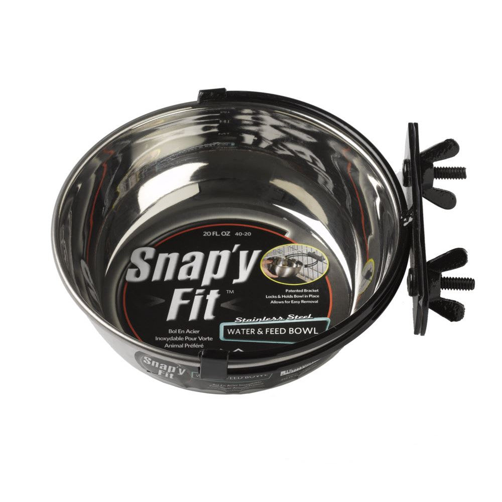 MidWest Snap'y Fit Stainless Steel Crate Bowl, (591ml)