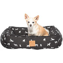 Mog & Bone Bolster Bed Black Dog Print