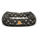 Mog & Bone Bolster Bed Black Dog Print