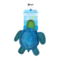 Spunky Pup Clean Earth Turtle Plush Dog Toy