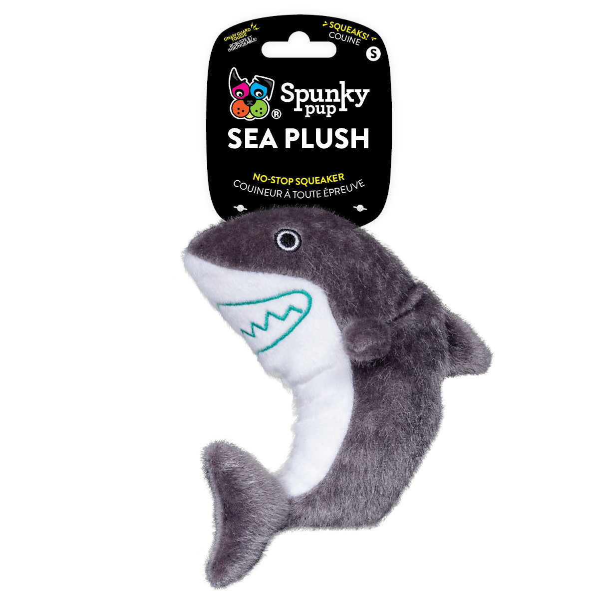 Spunky Pup Sea Plush Shark Dog Toy