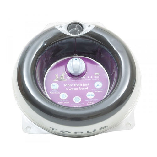 Torus Filtered Water Dispenser Bowl for Cats & Dogs 2L, Charcoal