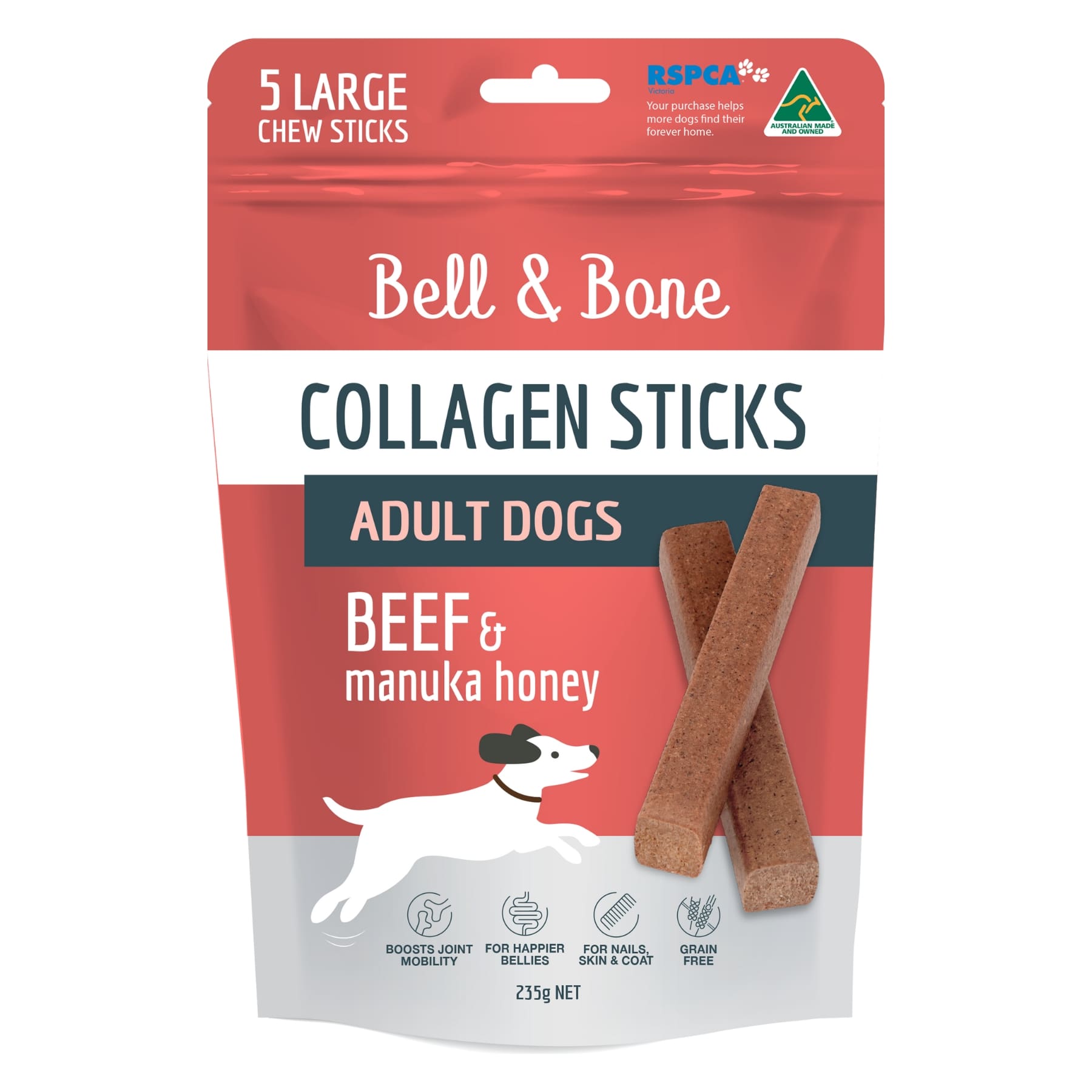 Bell & Bone Collagen Sticks Adult Dogs - Beef & Manuka Honey 235g