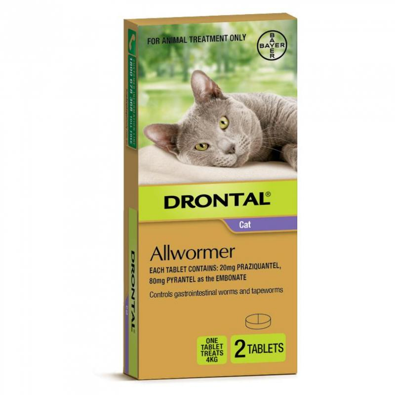 Drontal Allwormer Tablets 4kg, Cats & Kittens (2 Pack)