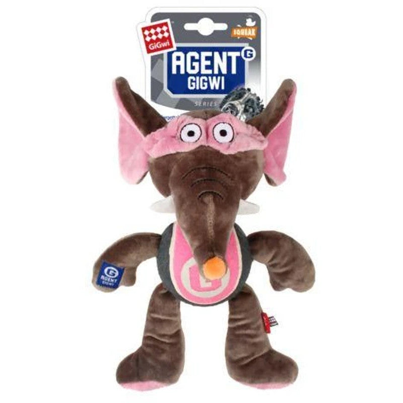 Agent GiGwi Elephant Plush Dog Toy Retail Pack