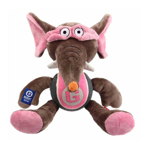 Close-up of tennis ball belly on GiGwi Agent Elephant Dog Toy