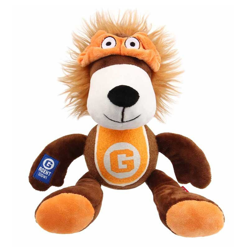 GiGwi Agent Lion Plush Toy with Tennis Ball