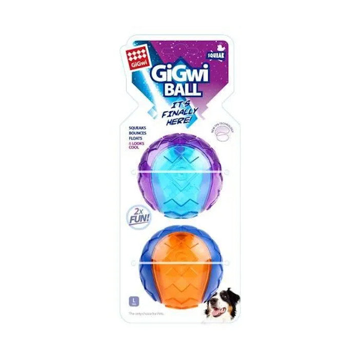 GiGwi Ball Interactive Fetch Dog Toy - Large, 2 Pack