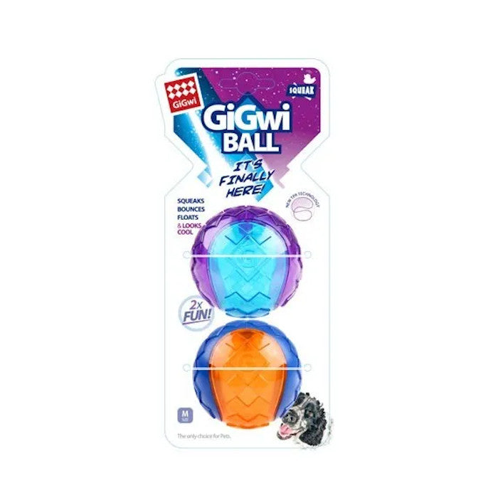GiGwi Ball Interactive Fetch Dog Toy - Medium, 2 Pack