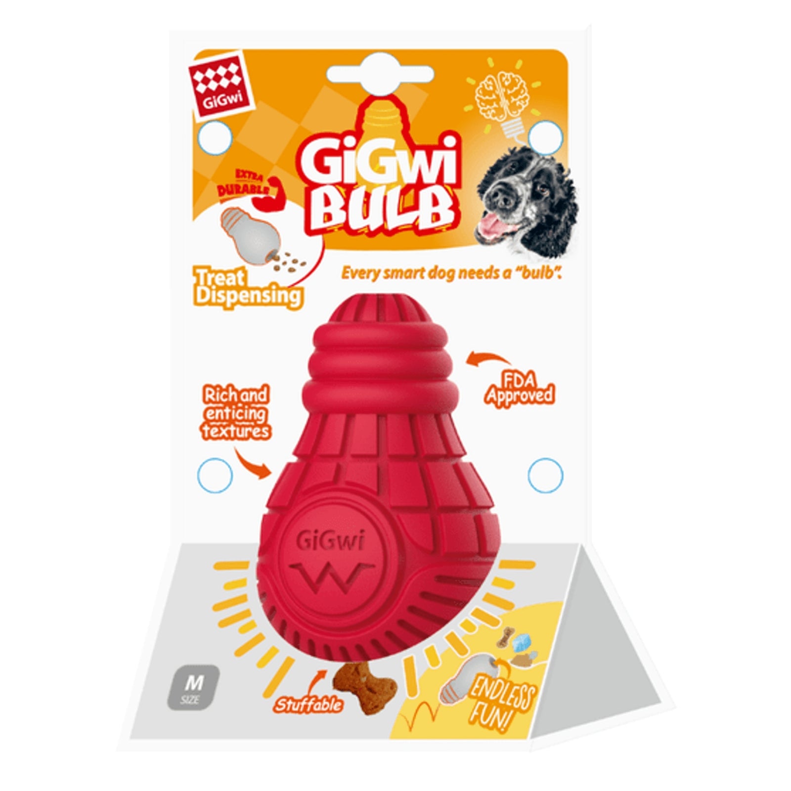 GIGWI Bulb Treat Dispensing Interactive Dog Toy for Medium Sized Dogs