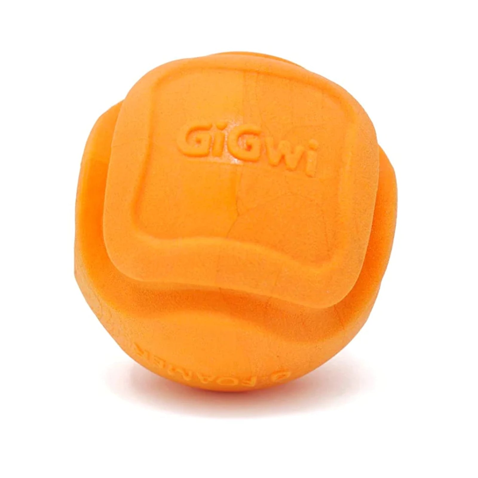 GIGWI G-Foamer Orange Ball Interactive Bouncy Rubber Dog Toy