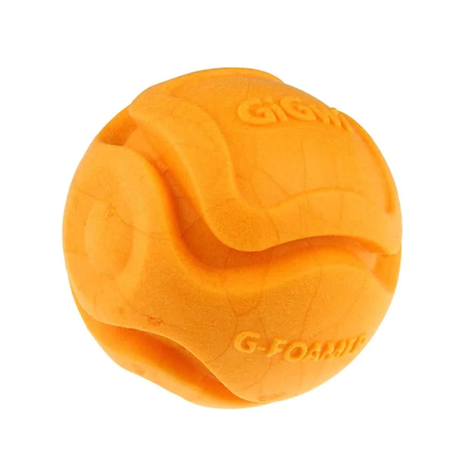 GIGWI G-Foamer Orange Ball Interactive Rubber Toy for Dogs