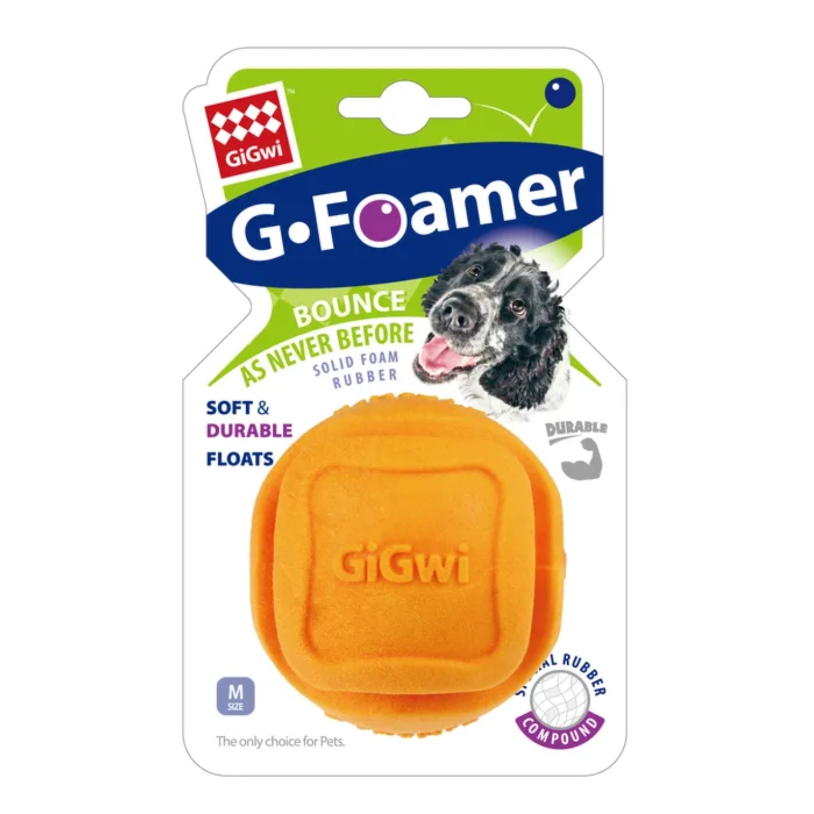 GIGWI G-Foamer Orange Ball Interactive Toy for Dogs
