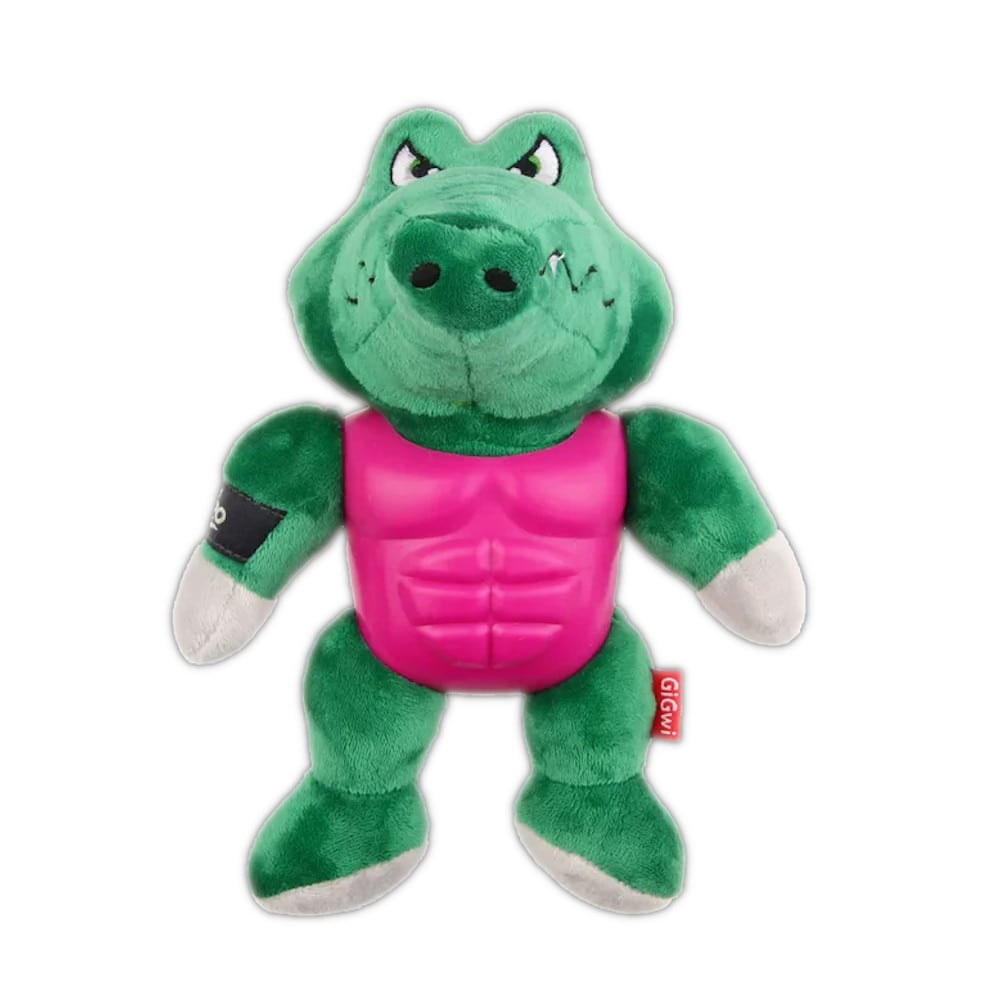 Gigwi I’m Hero Armour Alligator. Plush Dog Toy with Squeaker.